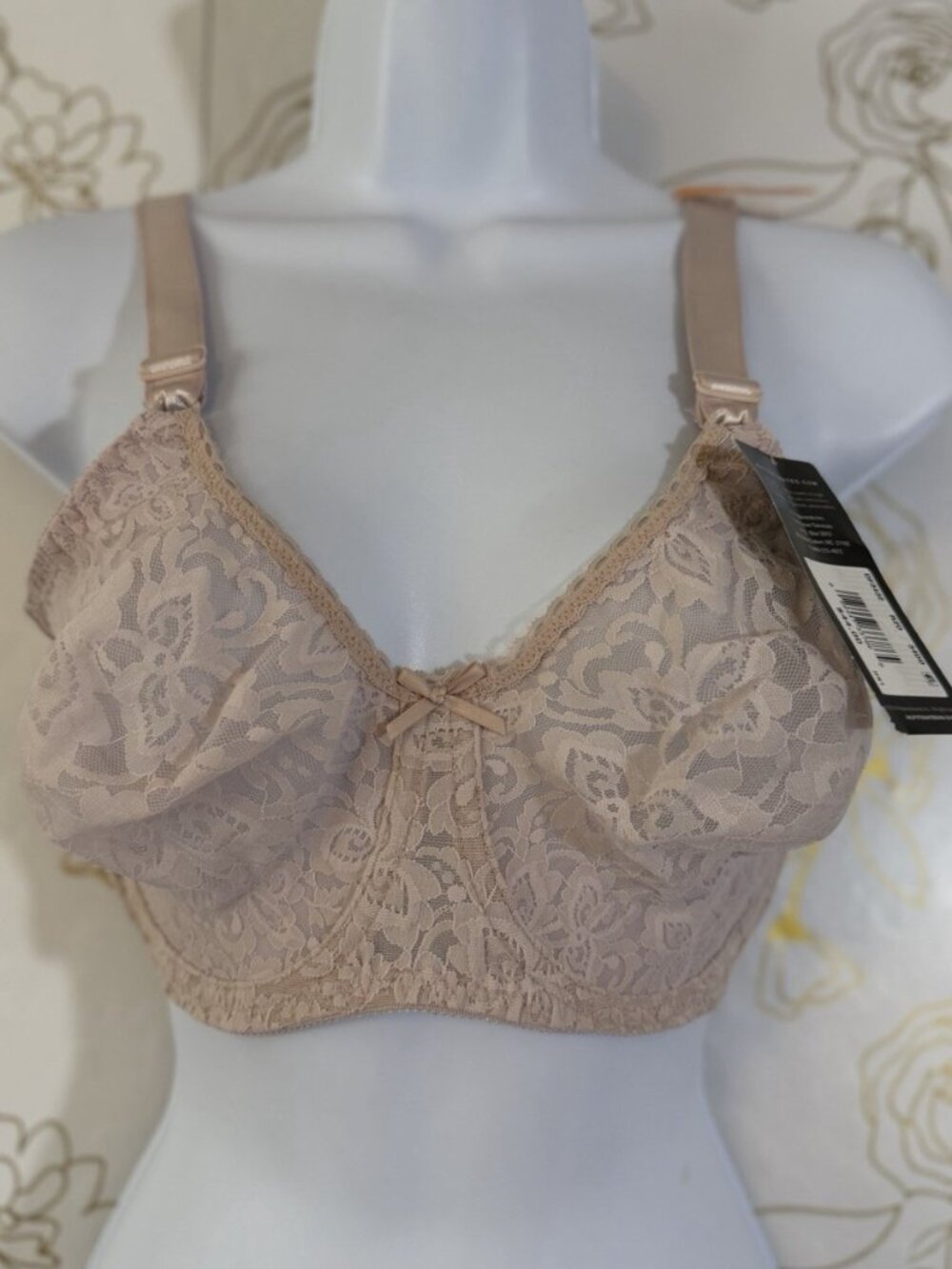 Bali bra Size 34 DD smoothing  stretch lace DF3432 pale pink unlined wired NEW